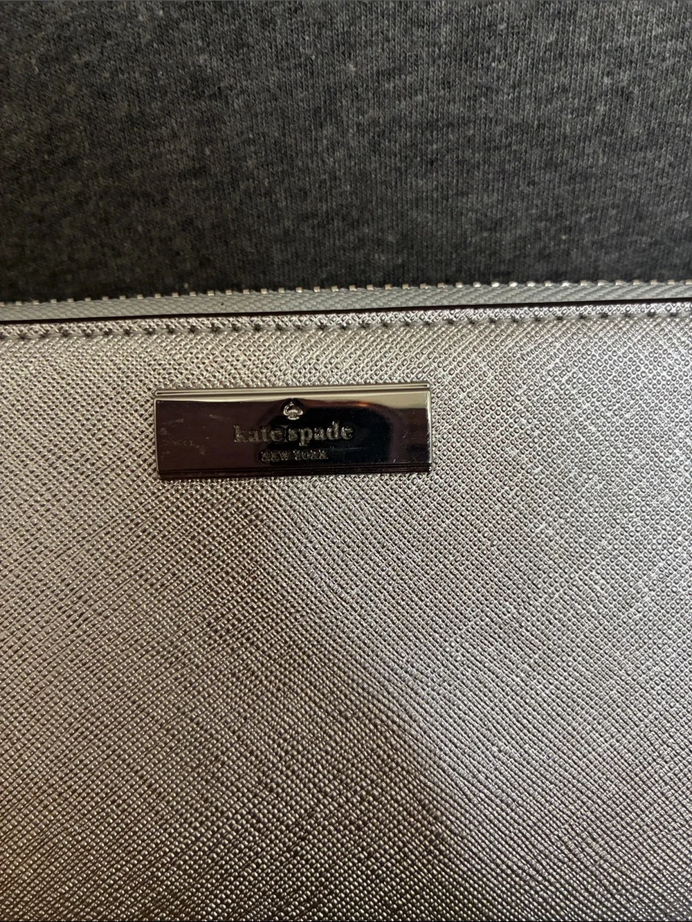kate spade Metallic Silver Zip-Around Wallet